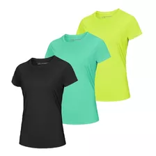 Kit 3 Camisetas Feminina Moda Fitness Dry Fit Premium Uv 50+