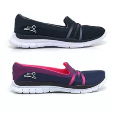 Kit Combo 2 Pares Tenis Feminino Slip On Academia Treino