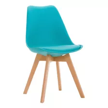 Silla Eames Acolchada Dsw Madera Gruesa Comedor Escritorio