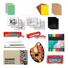 Art Box Pro +5 - Kit De Arte - Niño Niña Pinturas Hojas Etc