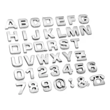 Set Auto 200 Piezas Cromadas Letras Numeros Y Simbolos 