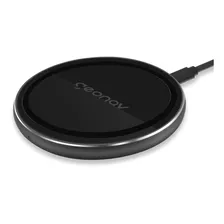 Carregador Por Indução 10w De Mesa Qi10wg Rápido Geonav Preto E Prata