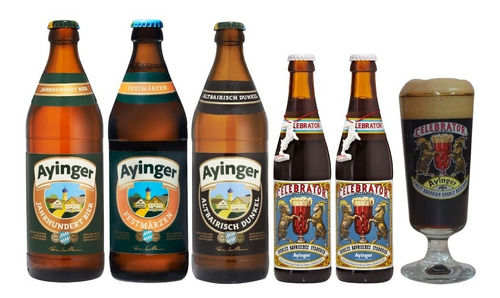 5 Cervezas Alemanas Ayinger + Copa