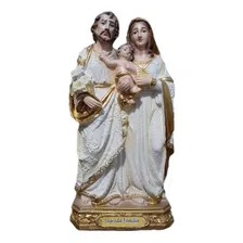 Imagem Da Sagrada Família Gesso C/ Pó De Mármore 20cm Branca