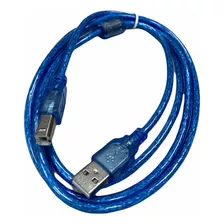 Cable De Impresora Con Medida De 3 Metros Y Doble Filtro Color Azul Oscuro