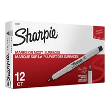 Kit Sharpie 12 Canetas Marcador Permanente Ponta Ultra Fina