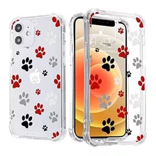 Funda Compatible Con iPhone 12 Pro Max Huellas De Perro