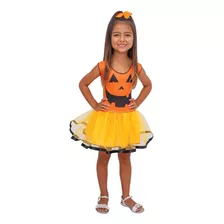 Fantasia Infantil Abóbora Laranja Halloween - Brink Model