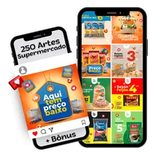 250 Pack Artes Canva Supermercado, Feed Instagram +3 Bônus