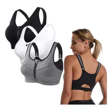 Ropa De Top Sujetador Deportivo Mujer Fitness Cierre 3pcs