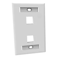 Faceplate O Placa De Pared Furukawa, 2 Puertos -color Blanco