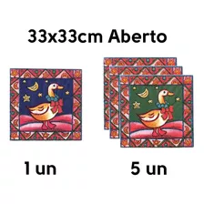 6 Guardanapos Decorados Com Pato Fofo Estrelas Papel 33x33