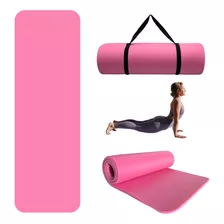 Tapete 10mm Portátil Yoga Pilates Fitness Ejercicio Relajaci Color Rosa