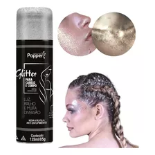 Spray Glitter Prata Ou Dourado Corpo Roupa Cabelo Corporal