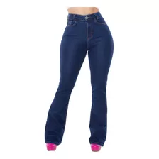 Calça Flare Jeans Premium Feminina Com Lycra Cintura Alta 