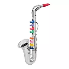 Saxofon Click N 'play Con 8 Teclas De Colores, Plateado Meta