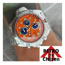 Relógio Citizen Aqualand 3740 Laranja Raro Anos 90 .