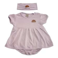 Body Vestido Bebê Menina Com Tiara Baby