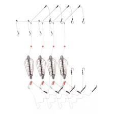 Lure Feeder Hooks, 4 Peças, Isca De Pesca, Gaiola, Mola De C