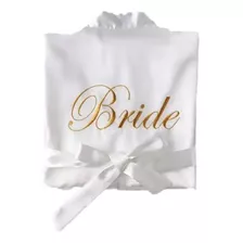 Bata Novia Satin Blanca Bordada Bride (novia)