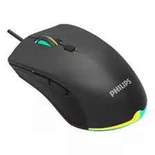 Mouse Gamer Philips Com Fio Usb 2400dpi 6 Botões