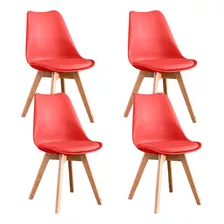 Set De 4 Sillas De Comedor Eames Modernas Komfort Multicolor