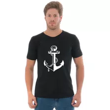 Camiseta Âncora Masculina Navio Marinheiro T-shirt Estampada