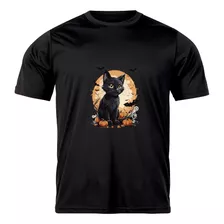 Camiseta Gato Morcego Abóbora Halloween 