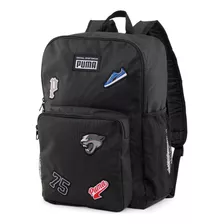Mochila Puma Patch Backpack Color Negro Diseño De La Tela Liso