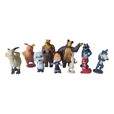 Coleção Masha E O Urso 10 Mini Action Figures 4-6cm - Novo