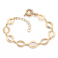 Pulseira Rommanel Elos Ovais Banhado Ouro 18k Lindo Delicado Comprimento 21 Cm Cor Dourado Diâmetro 21 Cm