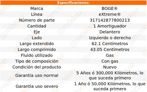 (1) Amortiguador Gas Izq/der Del Teramont 19 Boge Extreme Foto 2