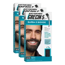 Kit 3 Tinturas Grecin 5 Gel Barba E Bigode 28g Preto