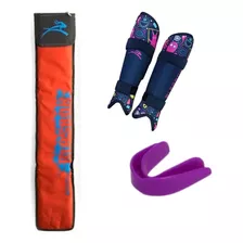 Kit Canilleras De Hockey + Funda Simple + Bucal - Blesbok