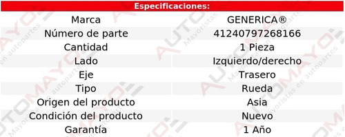 1 Maza Rueda Izq/der Tra Generica Prizm Geo 1989-2002 Foto 2