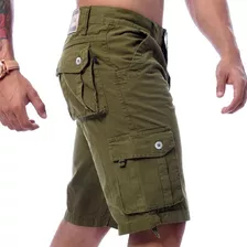 Bermuda Cargo Short Brim 6 Bolsos Coloridas