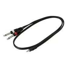 Cable Plug 3,5 Stereo A 2 Plug 1/4 Mono 3mts Marca Ampro