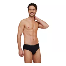 Kit 2 Cuecas Slip Com Elástico Em Algodão Preto 77qr Hering