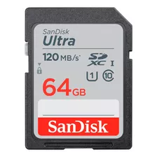 Cartão De Memória Sandisk 64gb 120mb/s Ultra Sdhc Uhs-i