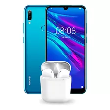 Celular Huawei Y6 2019 3gb Ram 64gb Rom Azul Zafiro Nuevo + Audifonos De Regalo