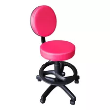 Cadeira Mocho Giratório Com Aro Pink Facto For-ty