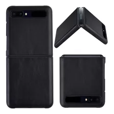 Capa Capinha Galaxy Z Flip Tipo Leather Luxo Case Impacto Cor Preta Dupla