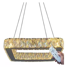 Lustre Pendente Cristal K9 C/ Lâmpada (3 Tons) + Controle Cor Cristal/transparente 110v/220v