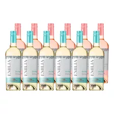 Vino Emilia Malbec Rose + Blanco Dulce Natural Combo X12