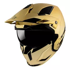 Casco Moto Mt Street Fighter Certificado Dorado Tipo Jet