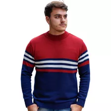 Suéter Blusa De Tricot Masculino Listrado Blusa Lã Masculina