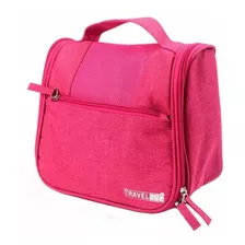 Organizador Neceser Cosméticos Bolso Porta Maquillaje Percha Color Fucsia