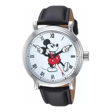 Reloj Hombre Disney Wds000609 Cuarzo Pulso Negro En Cuero