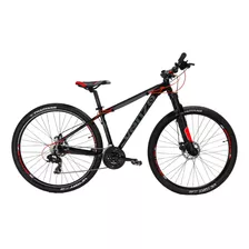 Mountain Bike Venzo Skyline R29 M 21v Frenos De Disco Hidráulico Cambios Shimano Tourney Tx Color Negro/rojo 