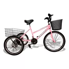 Triciclo Deluxe Wendy Aro 26 Completo 21 Marchas Rosa